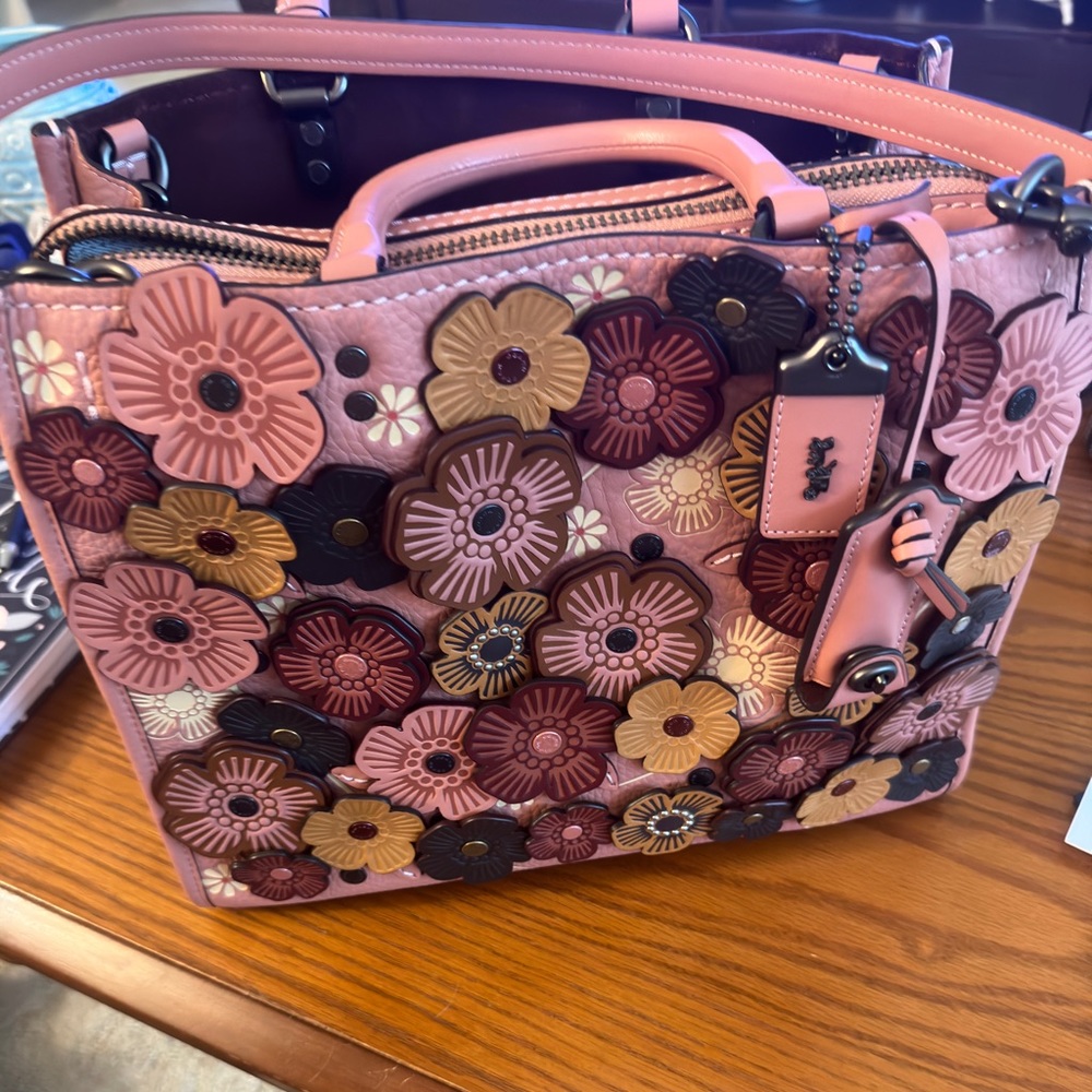 Coach tooled flower purse